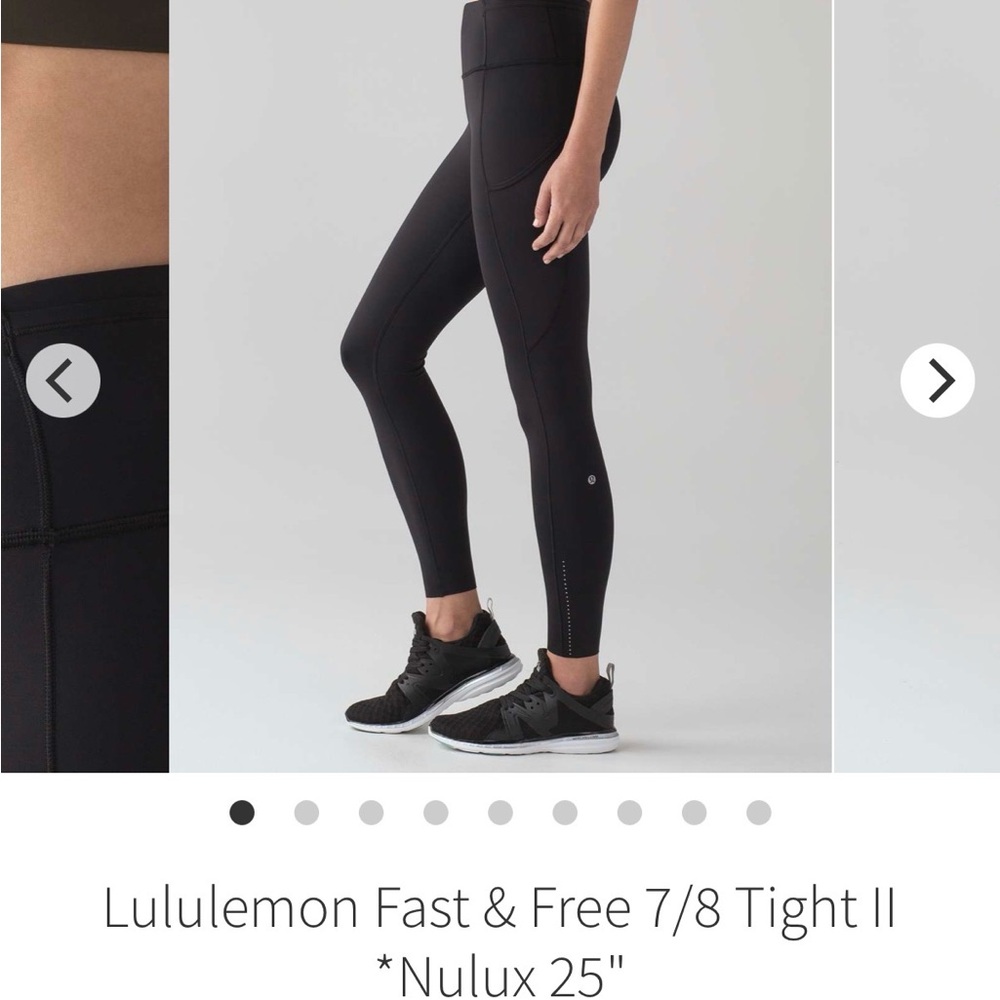 Lululemon Black Fast & Free 7/8 Tight size 6